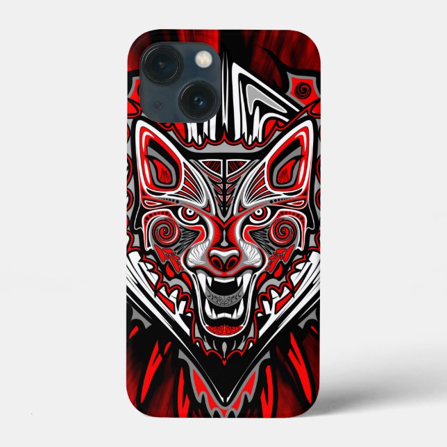 Wolf Haida Tribal Totem Design Case-Mate iPhone Case (Back)
