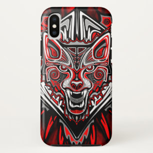 Wolf Haida Tribal Totem Design iPhone XS Case