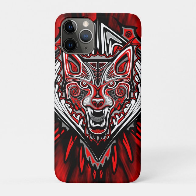 Wolf Haida Tribal Totem Design Case-Mate iPhone Case (Back)