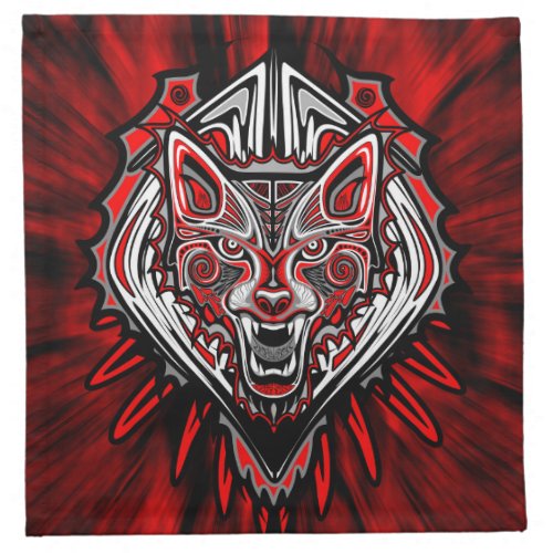 Wolf Haida Tribal Totem Design Cloth Napkin