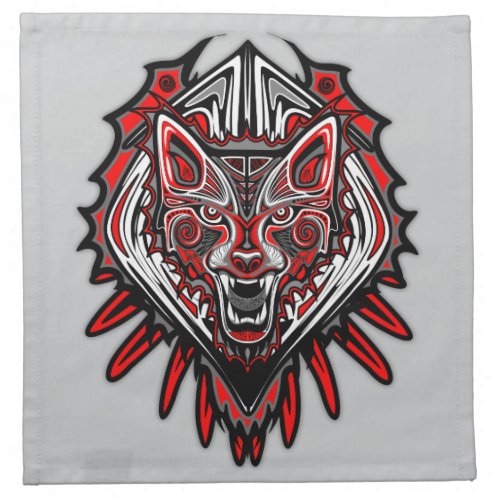 Wolf Haida Tribal Totem Design Cloth Napkin