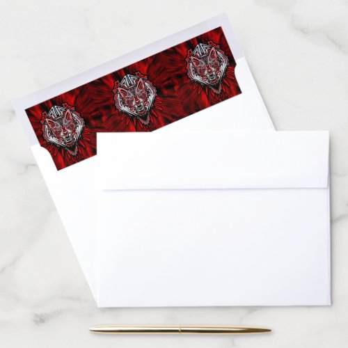 Wolf Haida Tribal Totem Design Envelope Liner