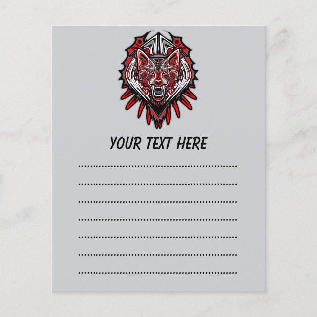 Wolf Haida Tribal Totem Design Flyer (Front)