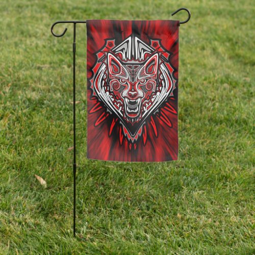 Wolf Haida Tribal Totem Design Garden Flag