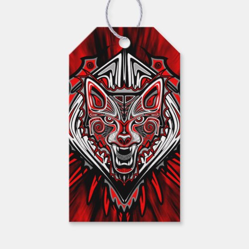 Wolf Haida Tribal Totem Design Gift Tags