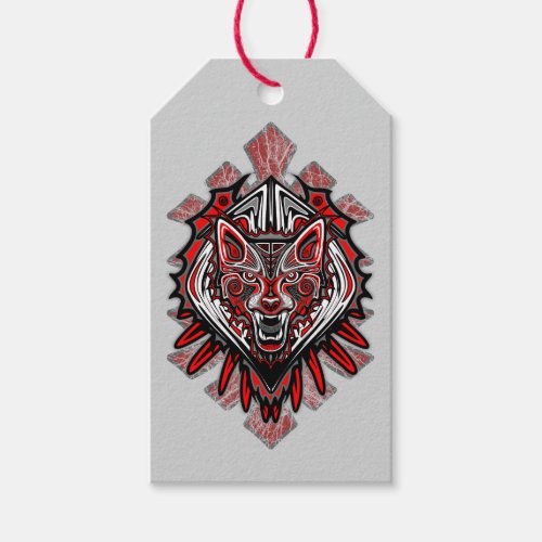 Wolf Haida Tribal Totem Design Gift Tags