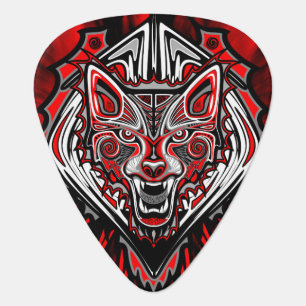 Wolf Haida Tribal Totem Design Guitar Pick