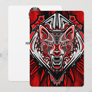 Wolf Haida Tribal Totem Design Invitation