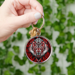 Wolf Haida Tribal Totem Design Keychain