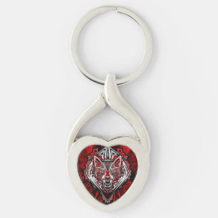 Wolf Haida Tribal Totem Design Keychain