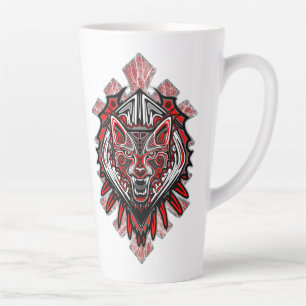 Wolf Haida Tribal Totem Design Latte Mug