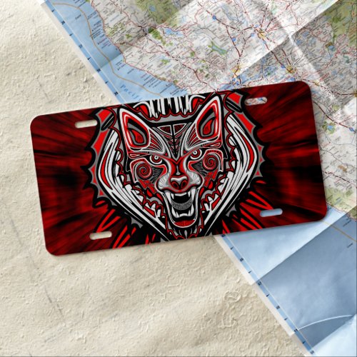 Wolf Haida Tribal Totem Design License Plate