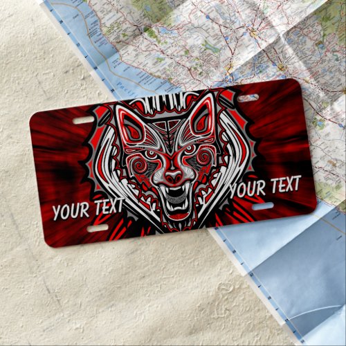 Wolf Haida Tribal Totem Design License Plate