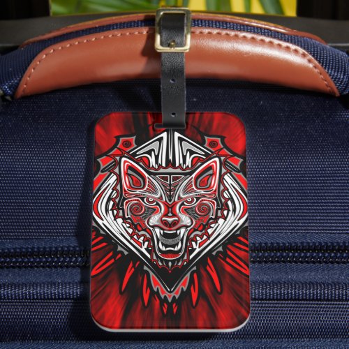 Wolf Haida Tribal Totem Design Luggage Tag