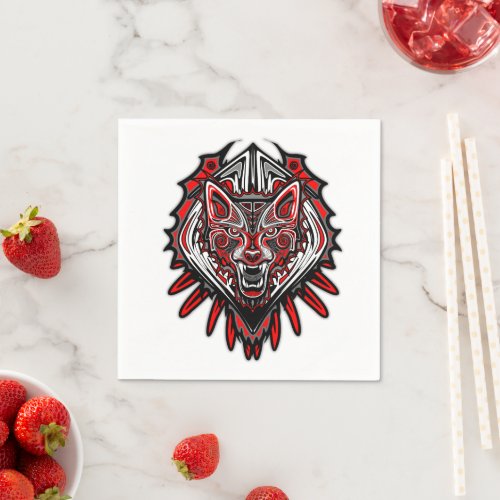 Wolf Haida Tribal Totem Design Napkins