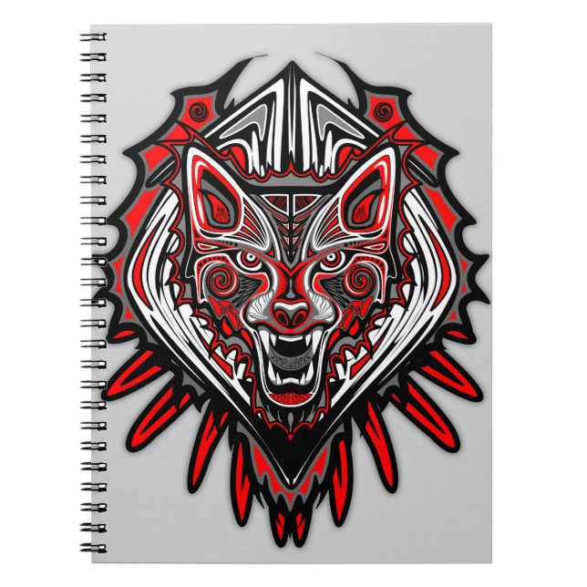 Wolf Haida Tribal Totem Design Notebook (Front)