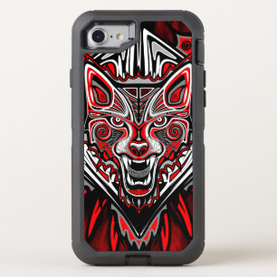 Wolf Haida Tribal Totem Design OtterBox Defender iPhone SE/8/7 Case