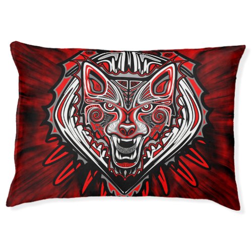 Wolf Haida Tribal Totem Design Pet Bed