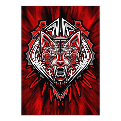 Wolf Haida Tribal Totem Design Photo Print