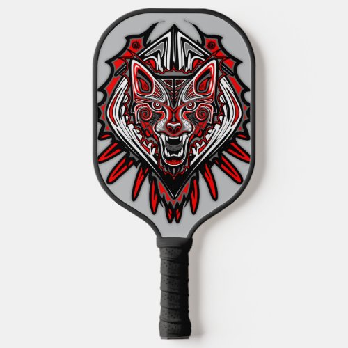 Wolf Haida Tribal Totem Design Pickleball Paddle