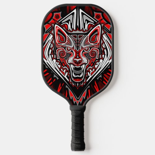 Wolf Haida Tribal Totem Design Pickleball Paddle