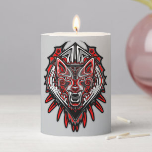 Wolf Haida Tribal Totem Design Pillar Candle