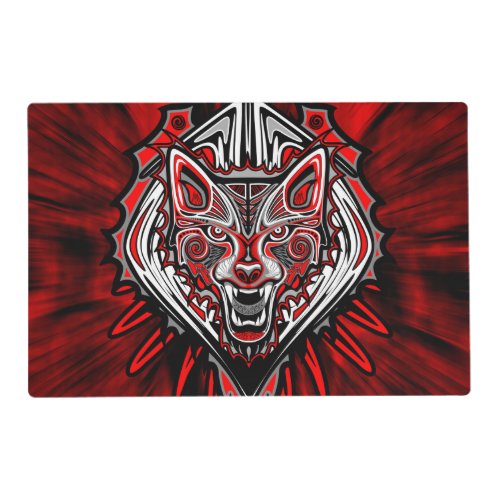 Wolf Haida Tribal Totem Design Placemat