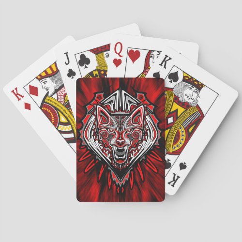 Wolf Haida Tribal Totem Design Poker Cards