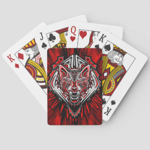 Wolf Haida Tribal Totem Design Poker Cards