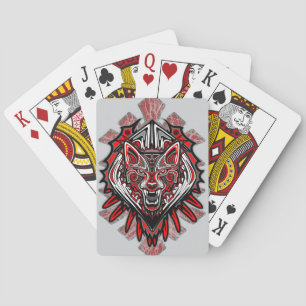 Wolf Haida Tribal Totem Design Poker Cards