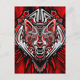 Wolf Haida Tribal Totem Design Postcard
