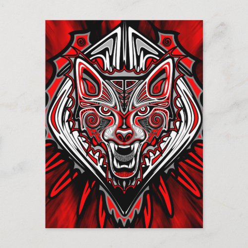 Wolf Haida Tribal Totem Design Postcard