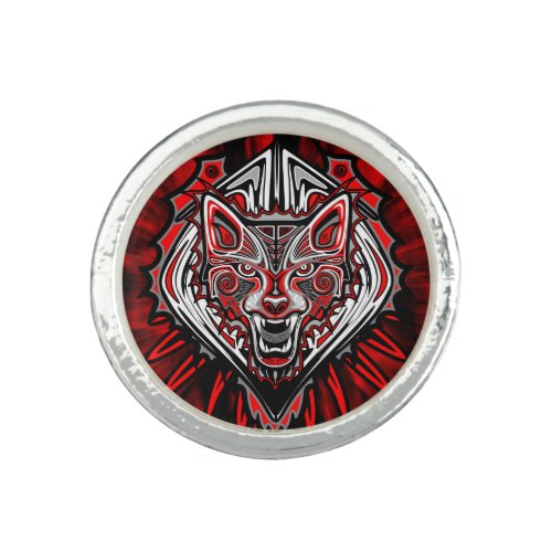 Wolf Haida Tribal Totem Design Ring