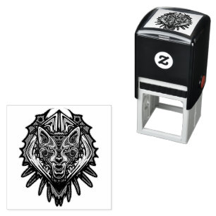 Wolf Haida Tribal Totem Design Self-inking Stamp