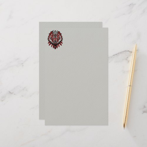 Wolf Haida Tribal Totem Design Stationery