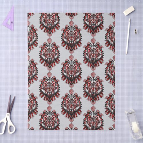 Wolf Haida Tribal Totem Design Tissue Paper