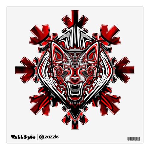 Wolf Haida Tribal Totem Design Wall Decal