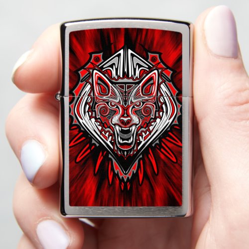 Wolf Haida Tribal Totem Design Zippo Lighter