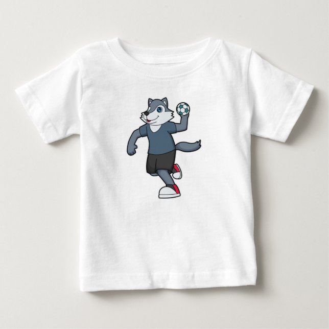 Wolf Handball player Handball Baby T-Shirt (Front)