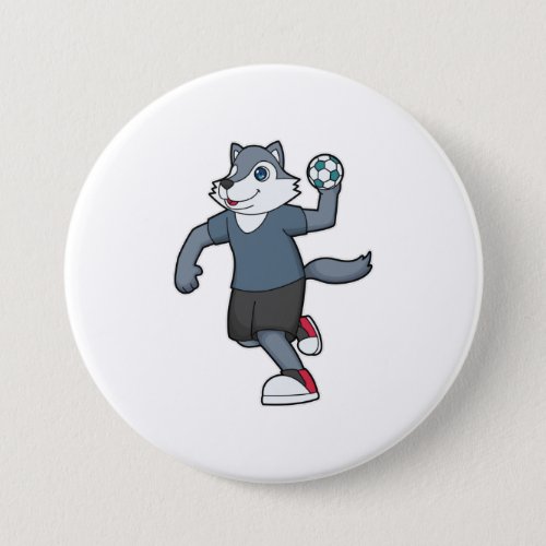 Wolf Handball player Handball Button