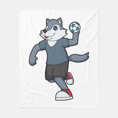 Wolf Handball player Handball Fleece Blanket