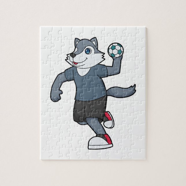 Wolf Handball player Handball Jigsaw Puzzle (Vertical)