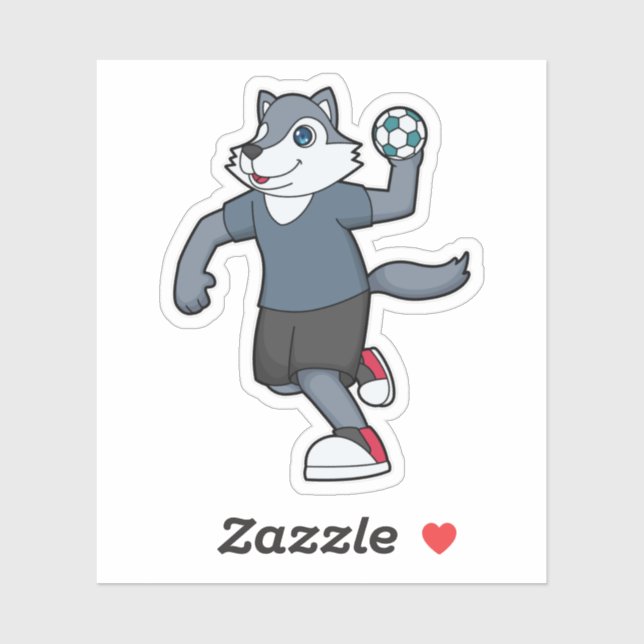 Wolf Handball player Handball Sticker (Sheet)