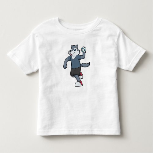 Wolf Handball player Handball Toddler T_shirt