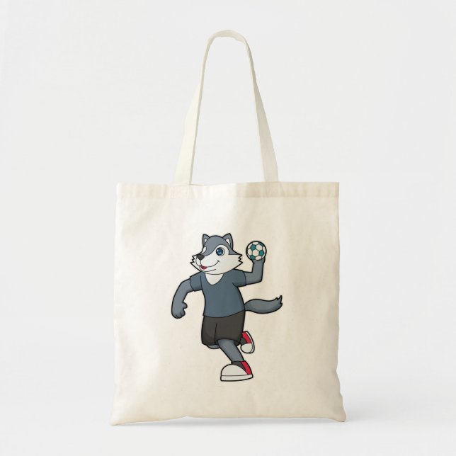 Wolf Handball player Handball Tote Bag (Front)