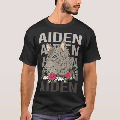 Wolf Head _ Aiden Name T_Shirt