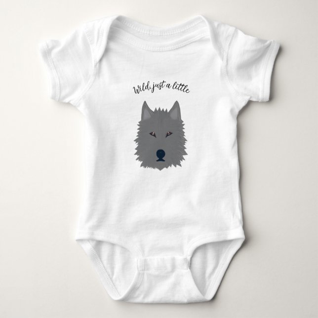 Wolf head baby bodysuit (Front)