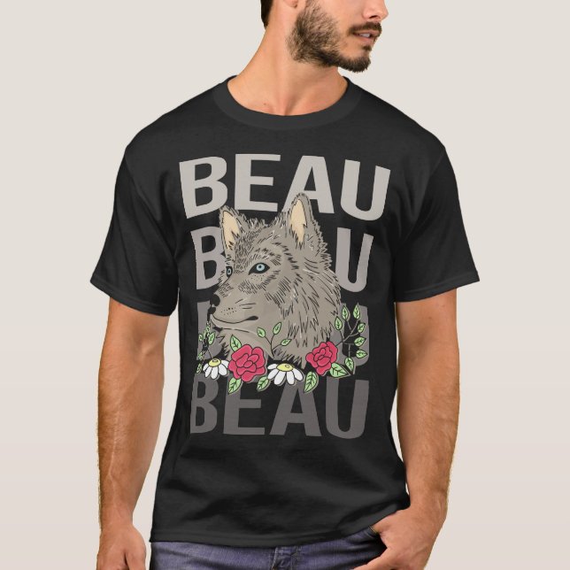 Wolf Head - Beau Name T-Shirt (Front)