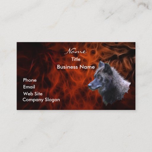 Customizable WOLF HEAD Business Card or Profile Card
