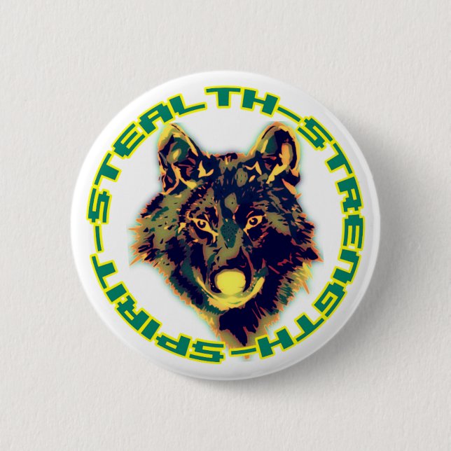 wolf head button (Front)